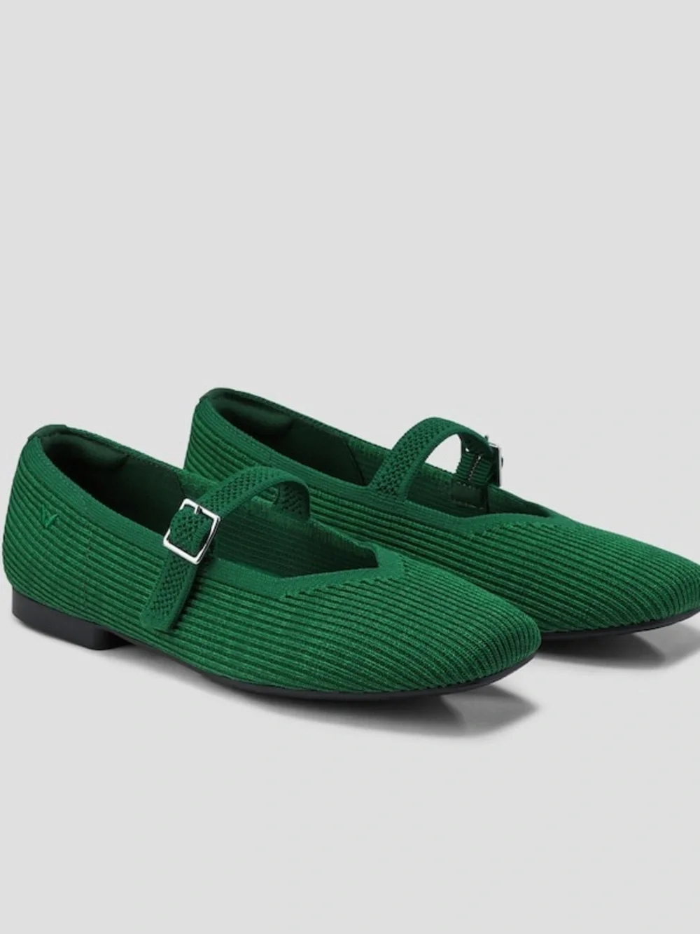 Vivaia Margo Mary Jane Square Toe Flats Emerald Green Size 39